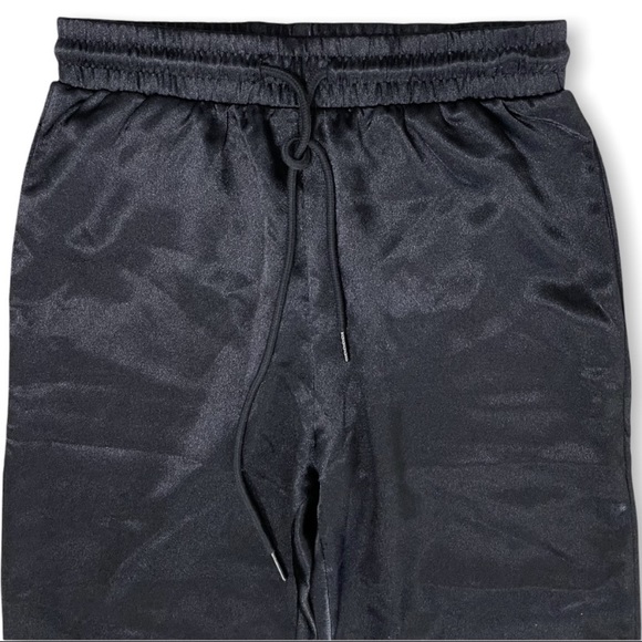 Boohoo Satin Look Black Joggers - Picture 3 of 5